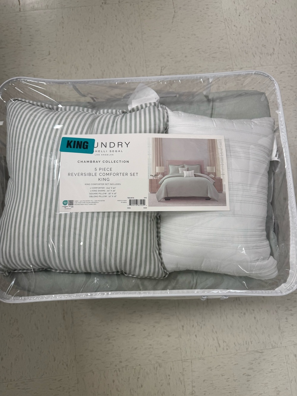 LAUNDRY BY SHELLI SEGAL 5 PIECE REVERSIBLE COMFORTER SET